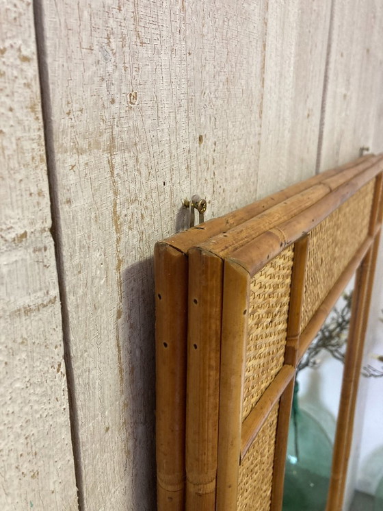 Image 1 of 70s rattan mirror