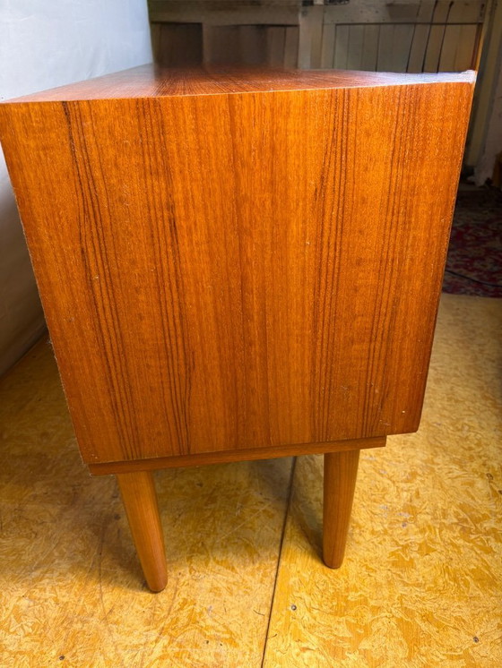 Image 1 of Mid-Century Retro Vintage Teak Sideboard by Turnidge of London 1960  Rare Model • Scandinavian Design Influence • Exceptional Te