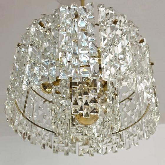 Image 1 of Kinkeldey Messing aus den 60er Jahren mit facettiertem Glas, seltene Mode/Glas aus der Mitte des Jahrhunderts
