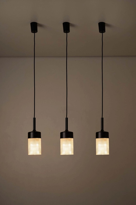 Black Model "7480" Structured Glass Pendant by Cosack, Cosack Leuchten, Ceiling lights, Metal (photo 7 of 7)