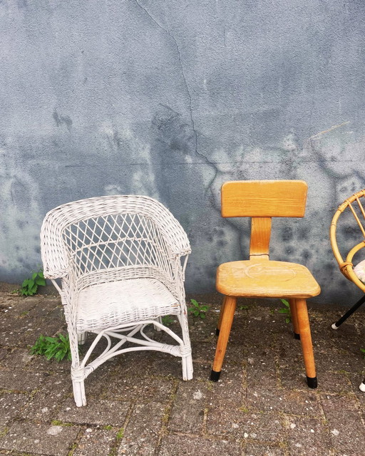 Vintage wooden children's school chair