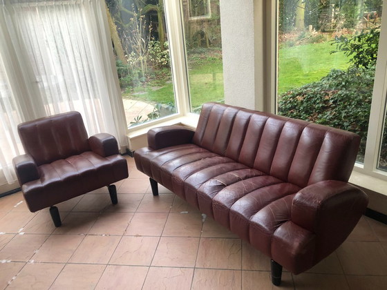 Image 1 of Leolux Wizard 3-seater sofa + chair – Hugo de Ruiter, retro design / fixer upper