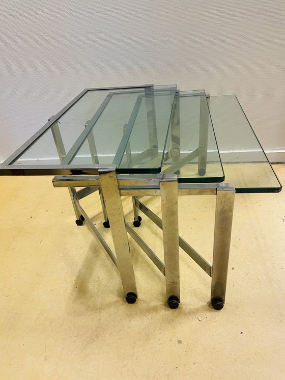 Image 1 of Tables gigognes design - Tables chromées - Vintage Design