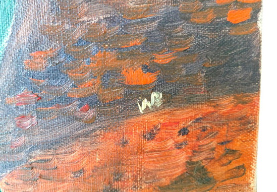 Vintage Floral Still Life, Impressionistic Early 1960s – Paintings & Drawings, Canvas (photo 7 of 10)