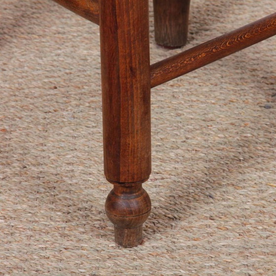 Image 1 of Conjunto de 6 sillas con asiento de paja, obra francesa, 1940