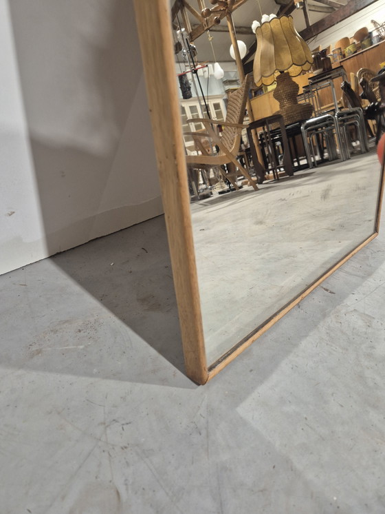 Image 1 of Deense vintage mid century teak spiegel japandi stijl.