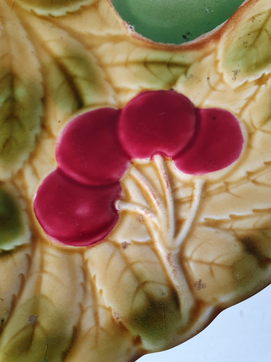 Image 1 of Hermoso frutero antiguo de mayólica/barbotina de Sarreguemines