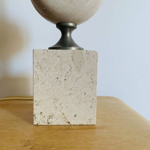 Philippe Barbier Travertin-Lampenfuß – 1970er Jahre – tafellampen, Stone (photo 2 of 12)