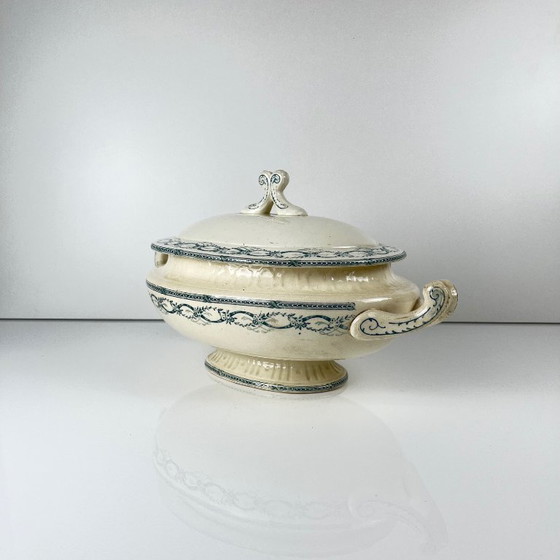 Image 1 of Zuppiera in ferro e terracotta "Recamier" Salins, fine XIX secolo