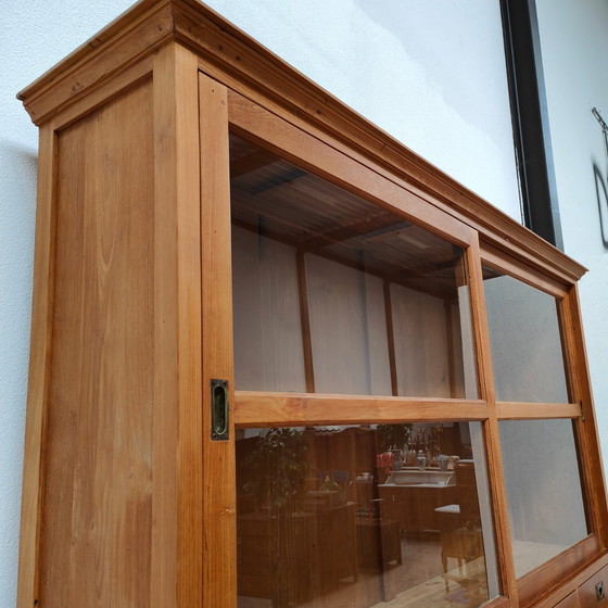 Image 1 of Vintage French country sideboard cabinet, wall cabinet kitchen cabinet Teakwood