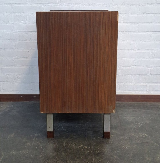 vintage ladenkastje, Ladekasten, Metaal, Hout, Bruin (foto 9 van 13)