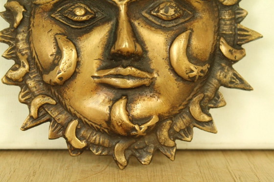 Placca murale Surya Dio del Sole – Handmade India – Ottone – Decorazioni murali, Rame (photo 5 of 9)