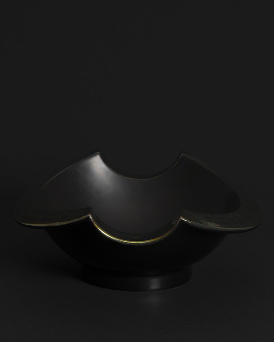 Image 1 of Rosenthal Jan Van Der Vaart + H. Drexler Handbemalte Schale Porcelaine Noire 90s