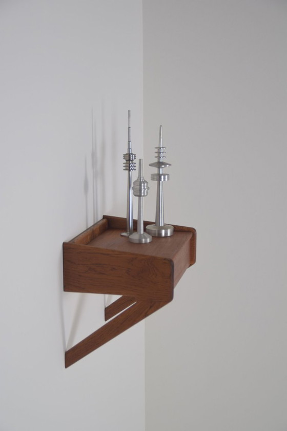 Zwevend Nachtkastje Door Sigfred Omann Voor Ølholm Møbelfabrik, Jaren '60 – Wood (photo 8 of 11)