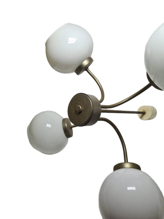 Kroonluchter in postmoderne stijl, Polen, jaren 70 – Polam, Glass, Metal (photo 16 of 17)