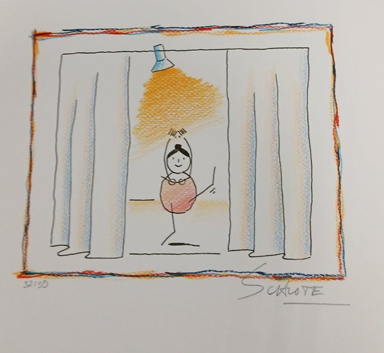 Image 1 of Schlote, Wilhelm - Ballerina in de spotlight - Giclee - met de hand gesigneerd