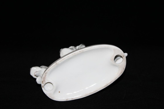 Image 1 of Set van twee hondenbeeldjes, terriërs, porselein, ongemerkt, onbeschadigd, vintage