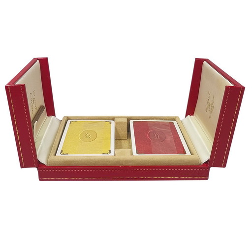 Boîte de cartes à jouer de Cartier en excellent état, datant des années 1970. Fabriquée en France