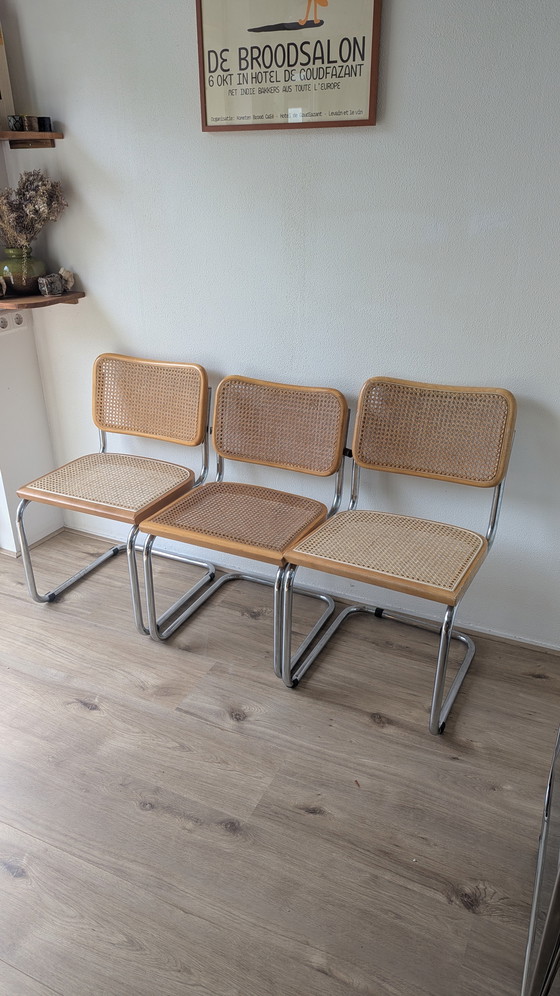 Image 1 of Set aus 3 Marcel Breuer Rattanstühlen B32