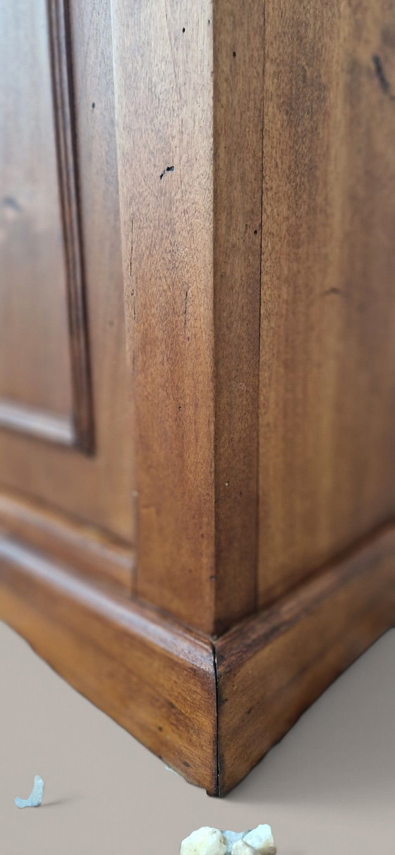 Comodino stile Luigi Filippo - Legno e marmo grigio, Epoca XIX secolo, Comodini, Marrone (foto 13 di 15)