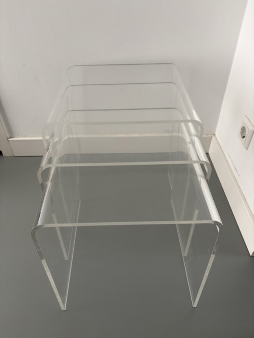 Vintage plexiglas nesting tables