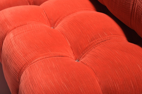 Image 1 of Modulaire bank Mario Bellini "Camaleonda" in rood ribfluweel - Vroege B&B Italia ed.