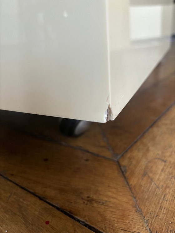 Image 1 of Duo of cream lacquer coffee table, end of sofa. 1970