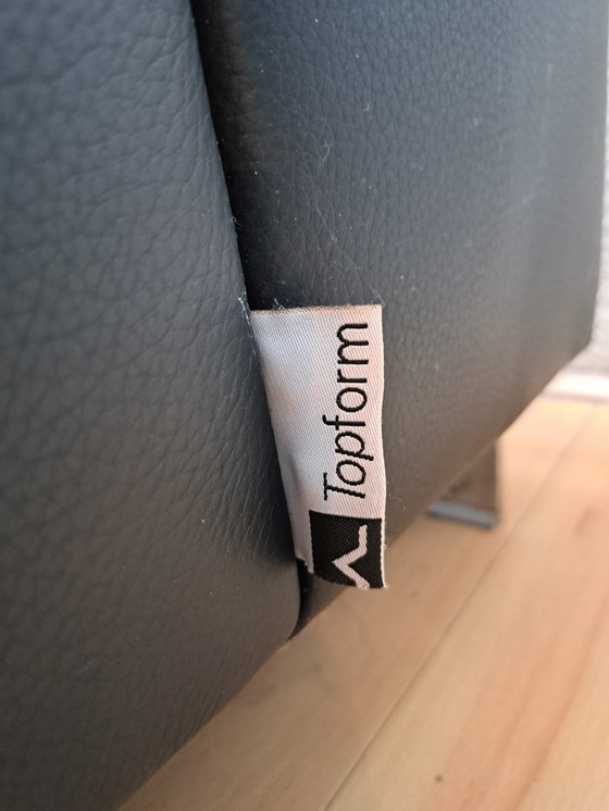 Image 1 of CANAPÉ EN CUIR NOIR TOPFORM