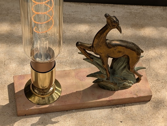 Image 1 of Art Deco Antelope Table Lamp restoration 1930s