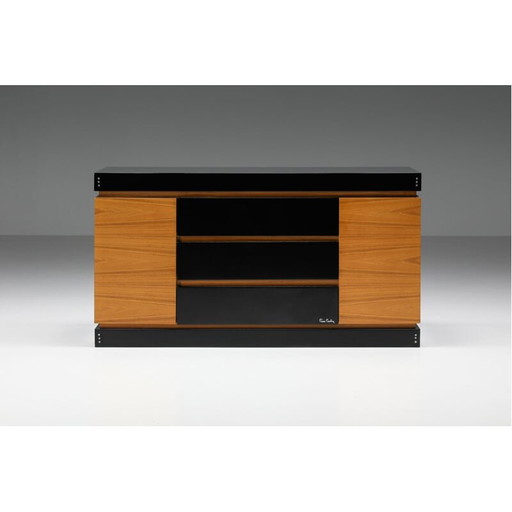Vintage laqué en teak credenza van Pierre Cardin, 1970