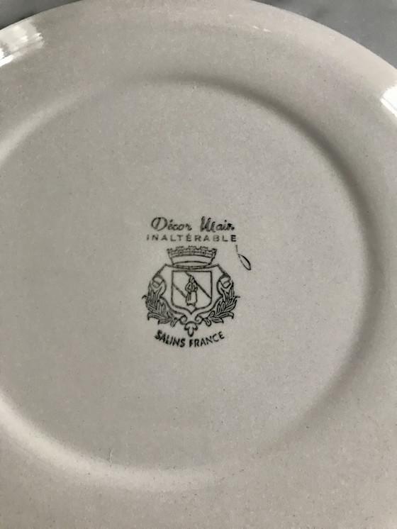 Image 1 of Vintage ceramic plate from Salins, France, daisy