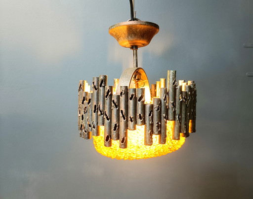 Lampes suspendues brutalistes de Marcello Fantoni, années 1960