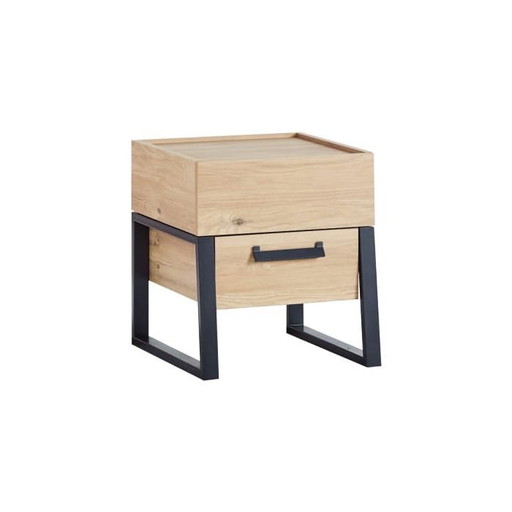 Irony twijfelaar bed met schuin hoofdbord – 120x200 – Eiken/Antraciet