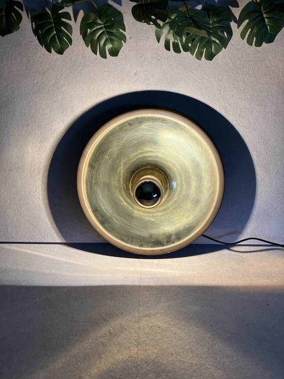 Image 1 of Vintage space age disc saucer wall lamp 1960s