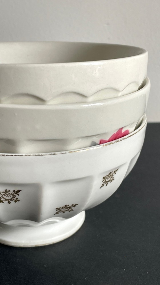 Image 1 of Vintage Pink and Gold Ceramic Bowls