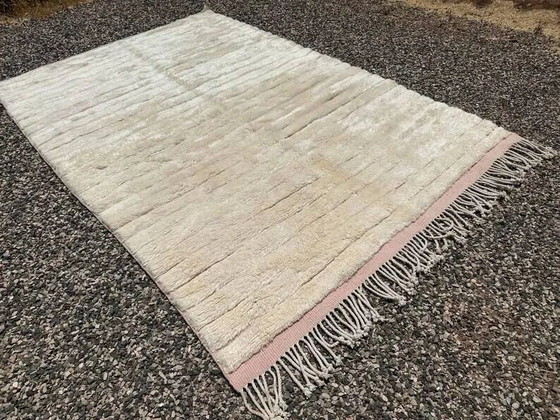 Ecru and beige Moroccan Mrirt rug 350x250 cm, textured minimalist design, Rugs & carpets, Wool, Cotton (photo 8 of 16)