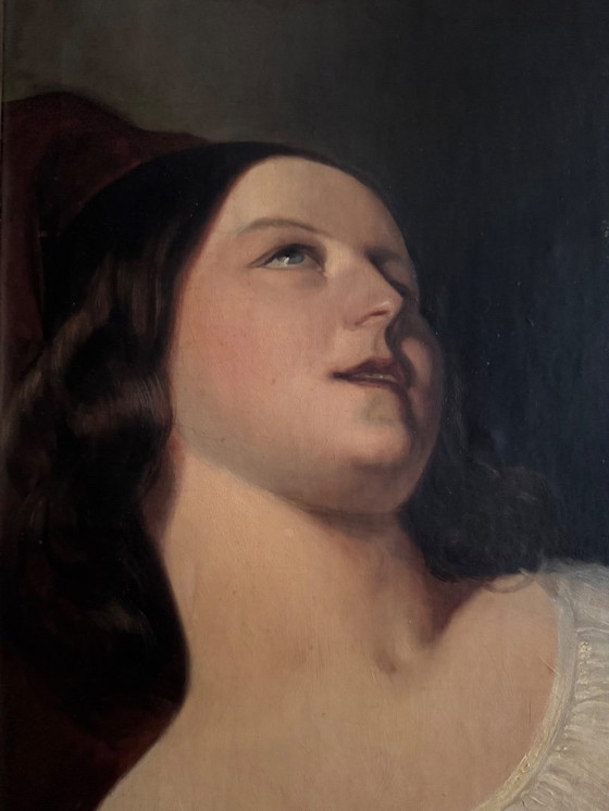 Image 1 of Retrato de una mujer, 1880-1910, óleo sobre lienzo.