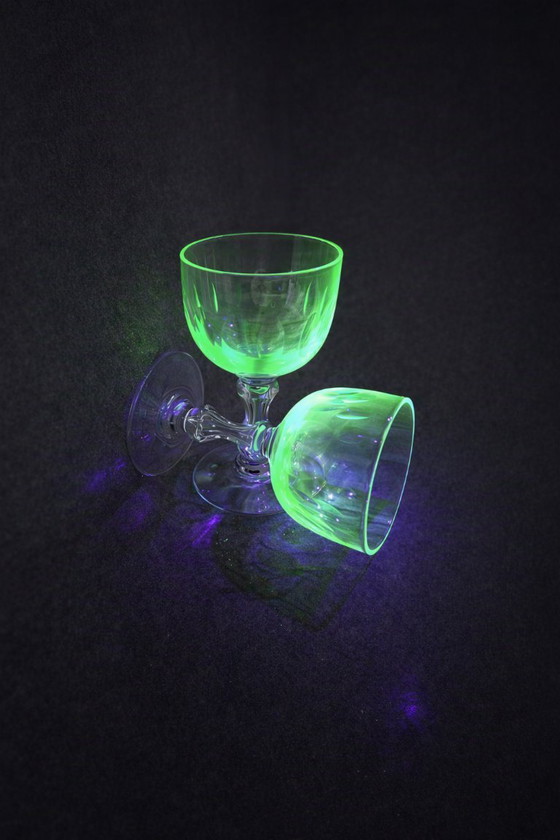 Val Saint Lambert - Drinkware Set (12) - Crystal - Uranium/Anna Glass – Glass & Decanter (photo 8 of 10)