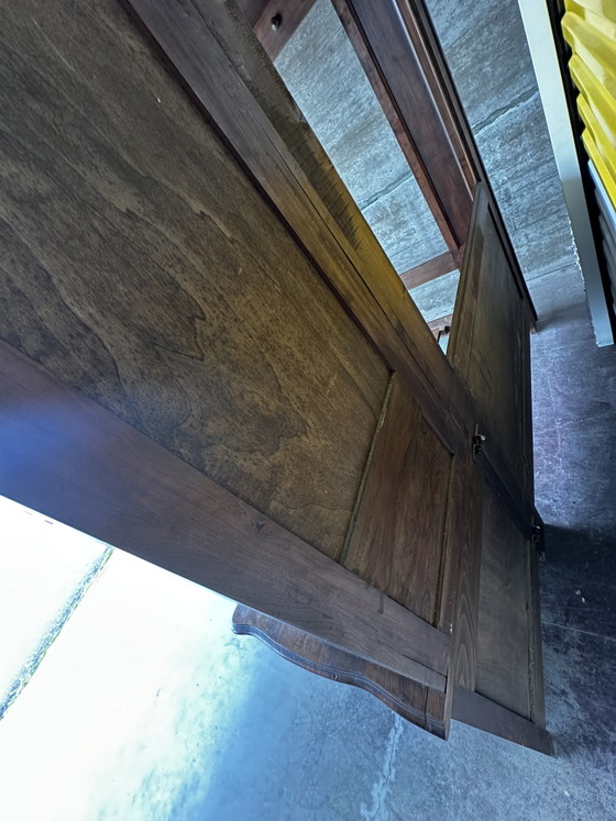 Image 1 of Solid wood library bed - French work from the 1950s