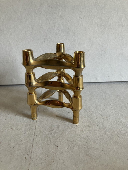 Stoff Nagel BMF Vintage Gold Candlesticks Set of 3 Pieces