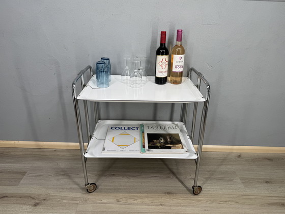 Image 1 of Vintage serving trolley on wheels - stylish & functional