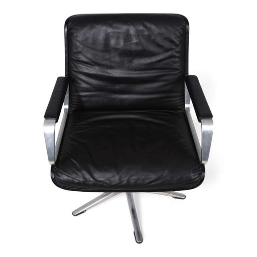 Sedia girevole da conferenza/pranzo Wilkhahn Delta in pelle di Delta Group, 1960