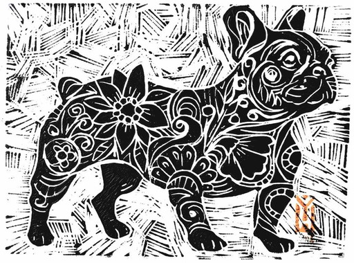 Pet  Linocut | Hand-Carved Pet Print
