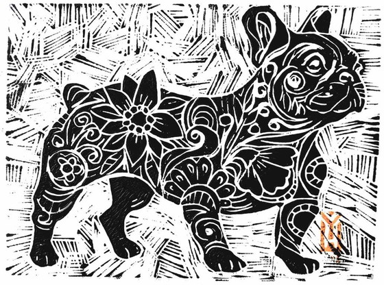 Image 1 of Pet Linocut | Stampa di animali domestici intagliata a mano
