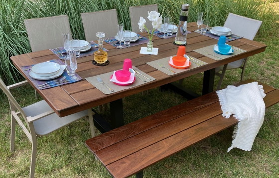Image 1 of Tuintafel "Family" 8P - Braziliaanse Walnoot - Ambacht