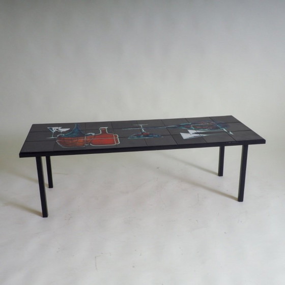 Image 1 of Mesa de centro de azulejos "Cocktail Hour" de estilo moderno de mediados de siglo, diseñada por Antonio Denisco (década de 1960)