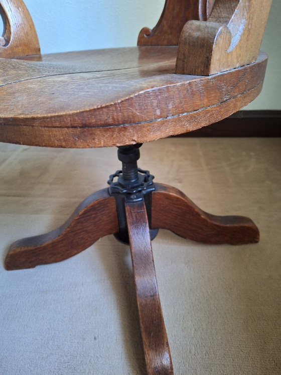 Antiker Bürostuhl – Drehstühle, Wood, Iron (photo 2 of 6)