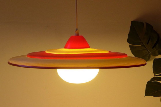 Image 1 of Lampe suspendue vintage style spatial, lampe OVNI vintage années 50, 60, 70, lampe Rotaflex