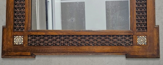 Image 1 of Indian wooden mirror with Moorish shape