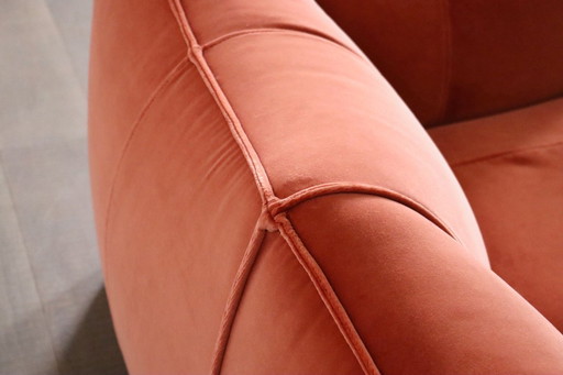 Le Bambole sofa in coral velvet By Mario Bellini For B&B Italia, 1970s